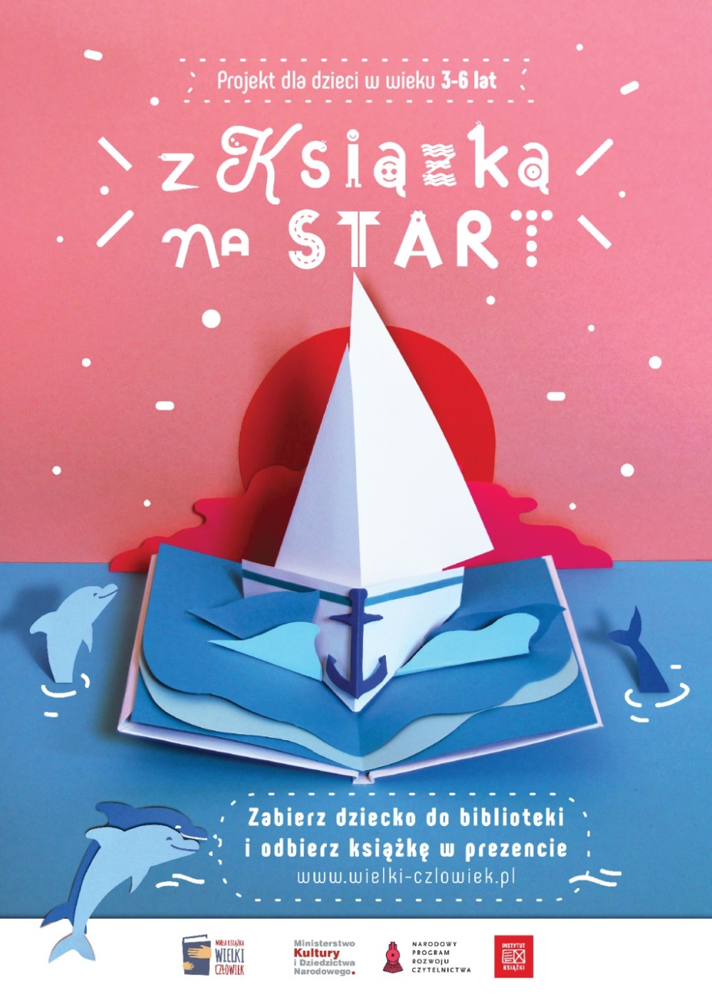 Plakat MAŁA KSIĄŻKA - WIELKI CZŁOWIEK (plakat zaprojektował Instytut Książki).