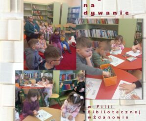 Czytanie na dywanie  w Filii Bibliotecznej w Żdanowie