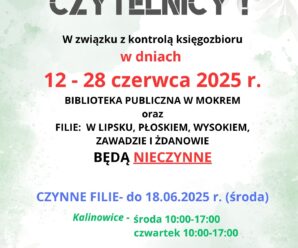 DRODZY CZYTELNICY!