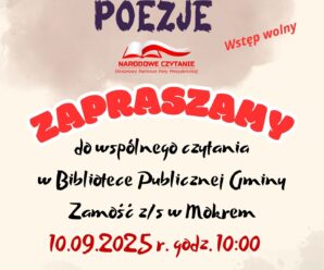 Narodowe Czytanie 2025 – Poezja Jana Kochanowskiego w Mokrem