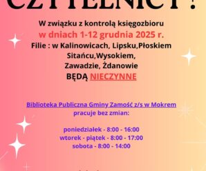 📚 OGŁOSZENIE DLA CZYTELNIKÓW