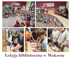 Lekcja biblioteczna w Mokrem